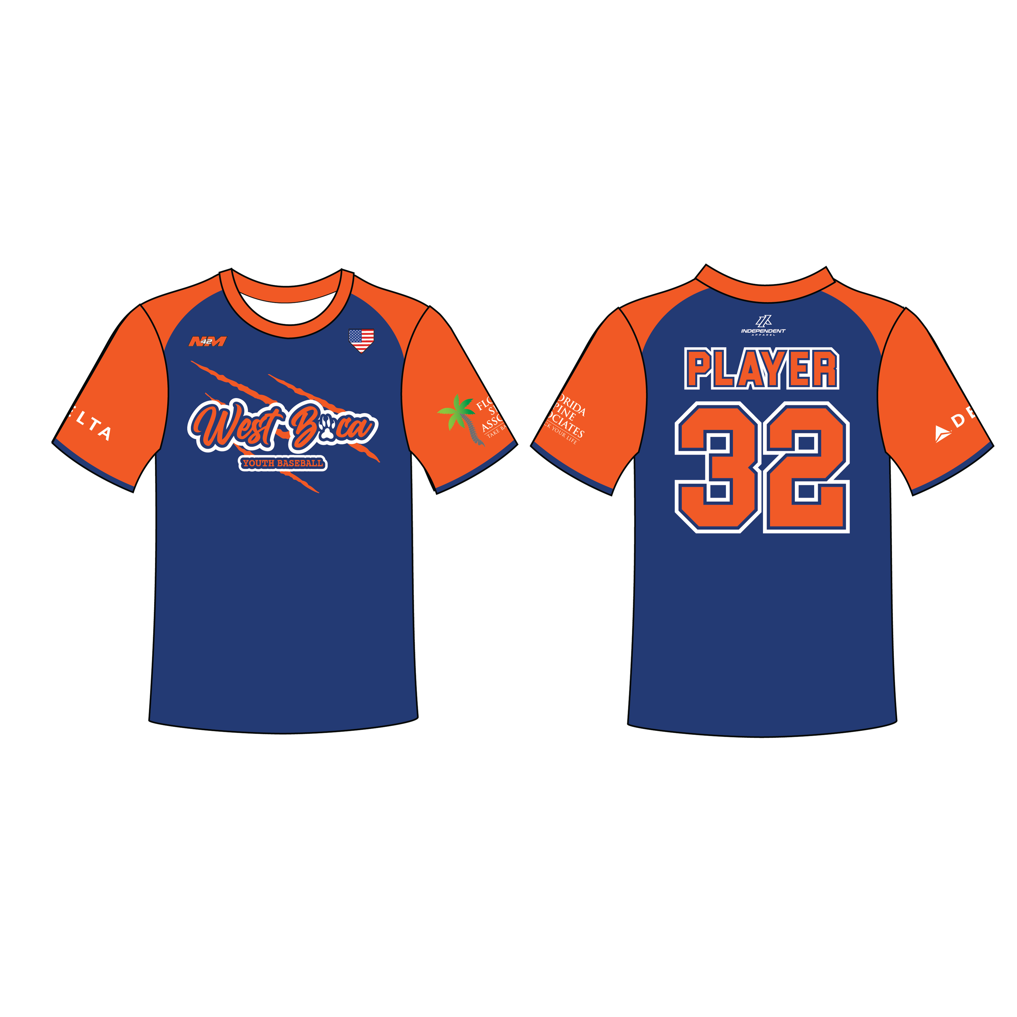 WBYB Royal Blue/Orange Team Custom Replica Jersey (3-4 WEEK TURNAROUND)