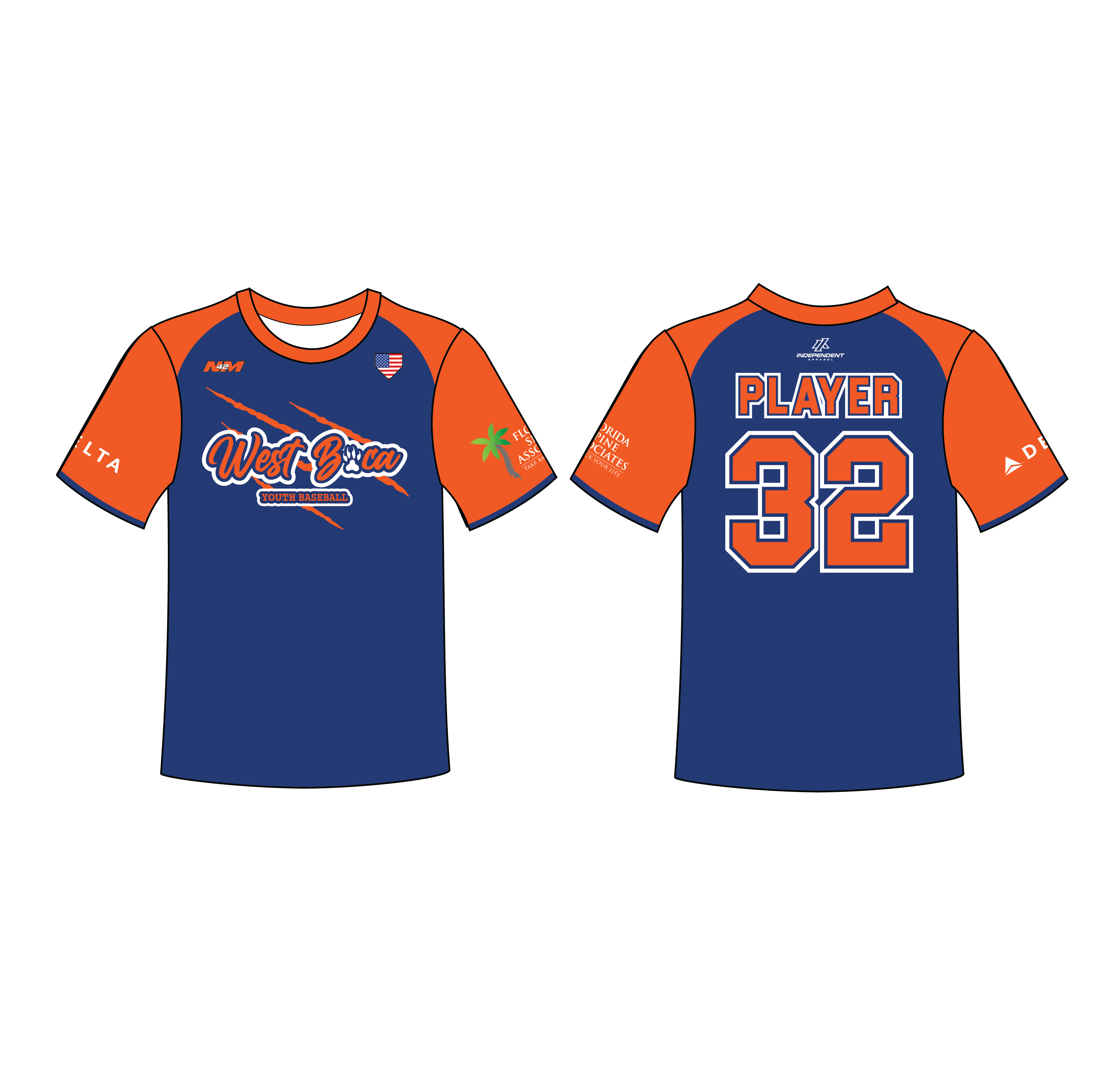 WBYB Royal Blue/Orange Team Custom Replica Jersey (3-4 WEEK TURNAROUND)