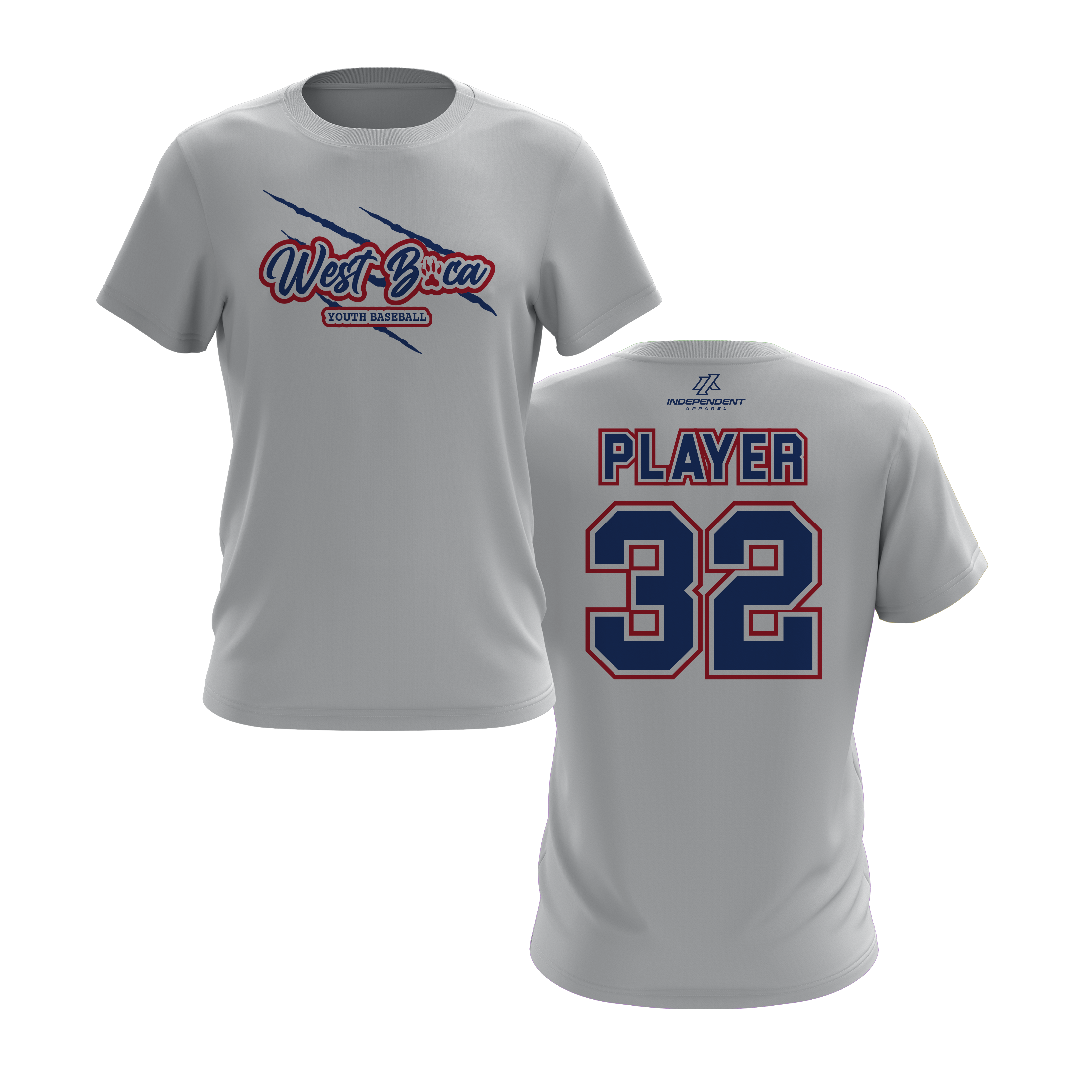 WBYB Royal Blue/Red Team Short Sleeve Shirt - Claw Logo