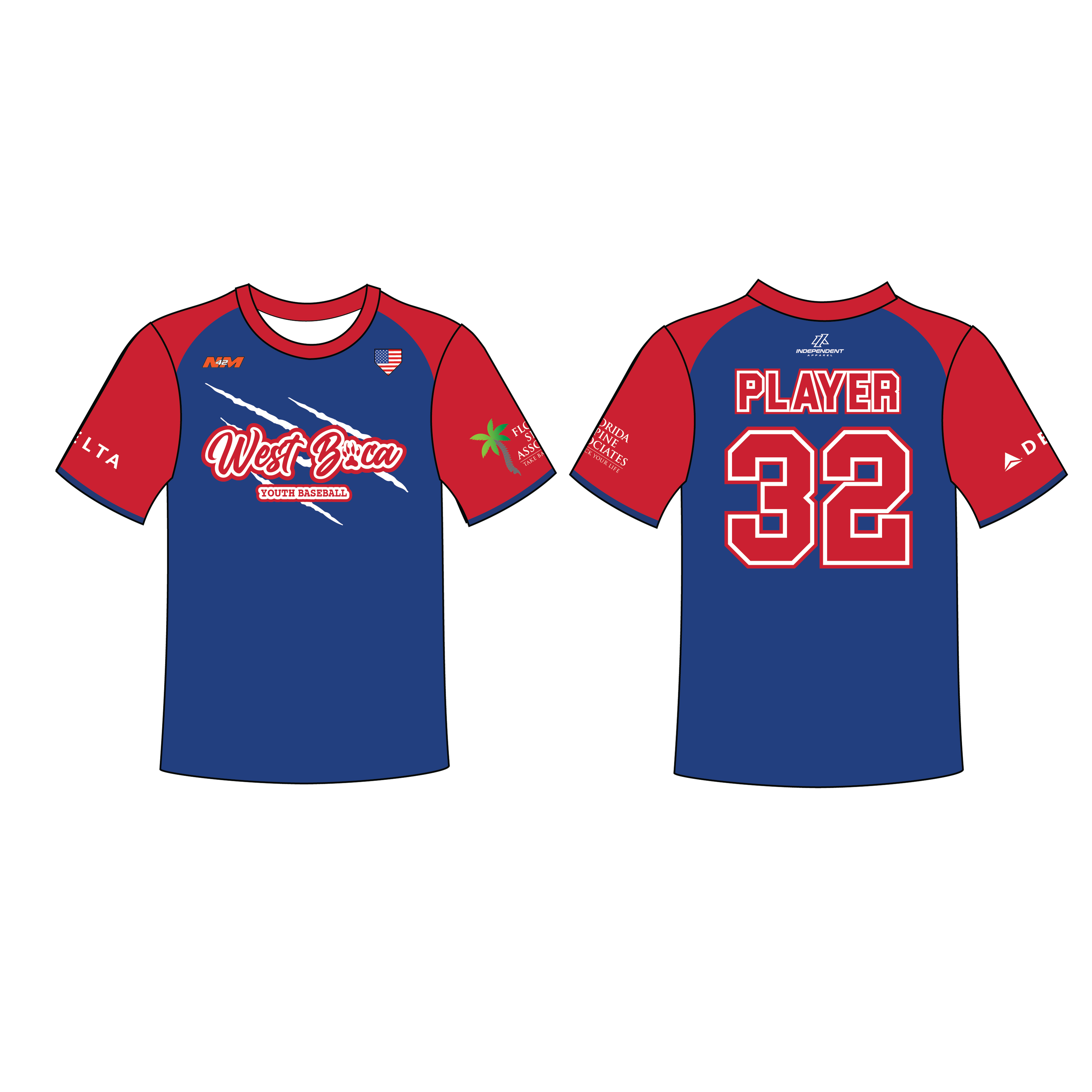 WBYB Royal Blue/Red Team Custom Replica Jersey (3-4 WEEK TURNAROUND)