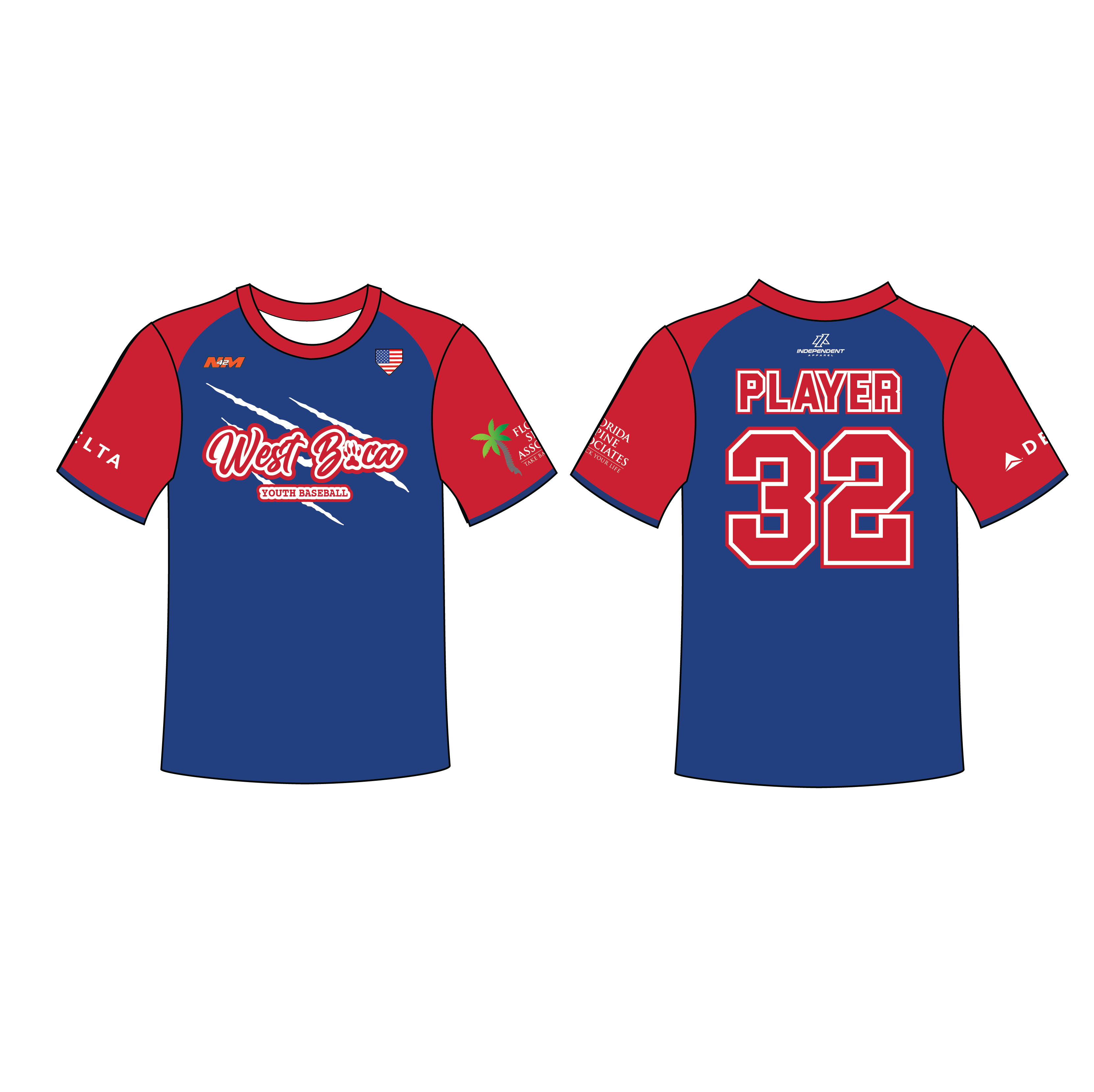 WBYB Royal Blue/Red Team Custom Replica Jersey (3-4 WEEK TURNAROUND)