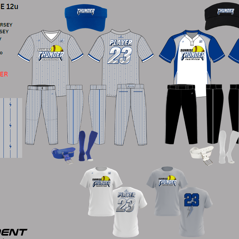 SUNRISE THUNDER 12U FALL 2025 PLAYER PACKAGE