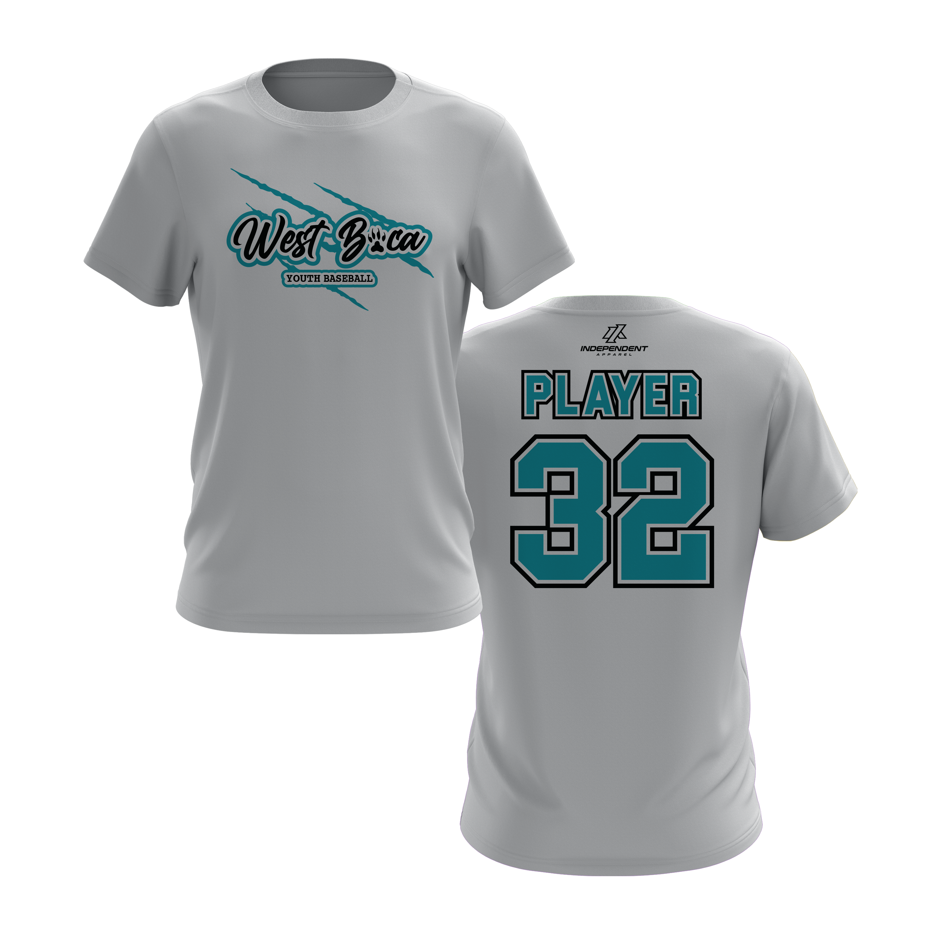 WBYB Teal/Black Team Short Sleeve Shirt - Claw Logo