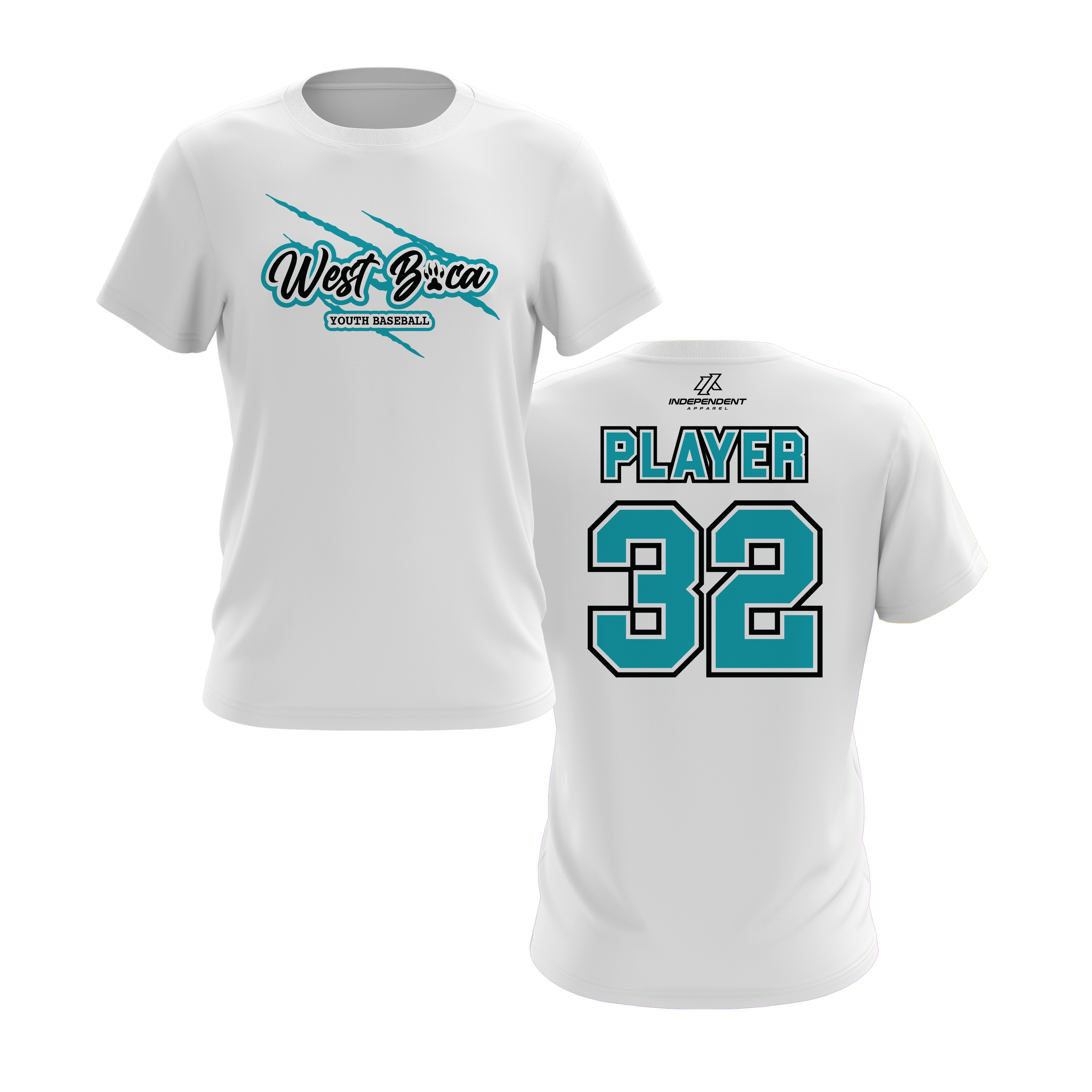 WBYB Teal/Black Team Short Sleeve Shirt - Claw Logo