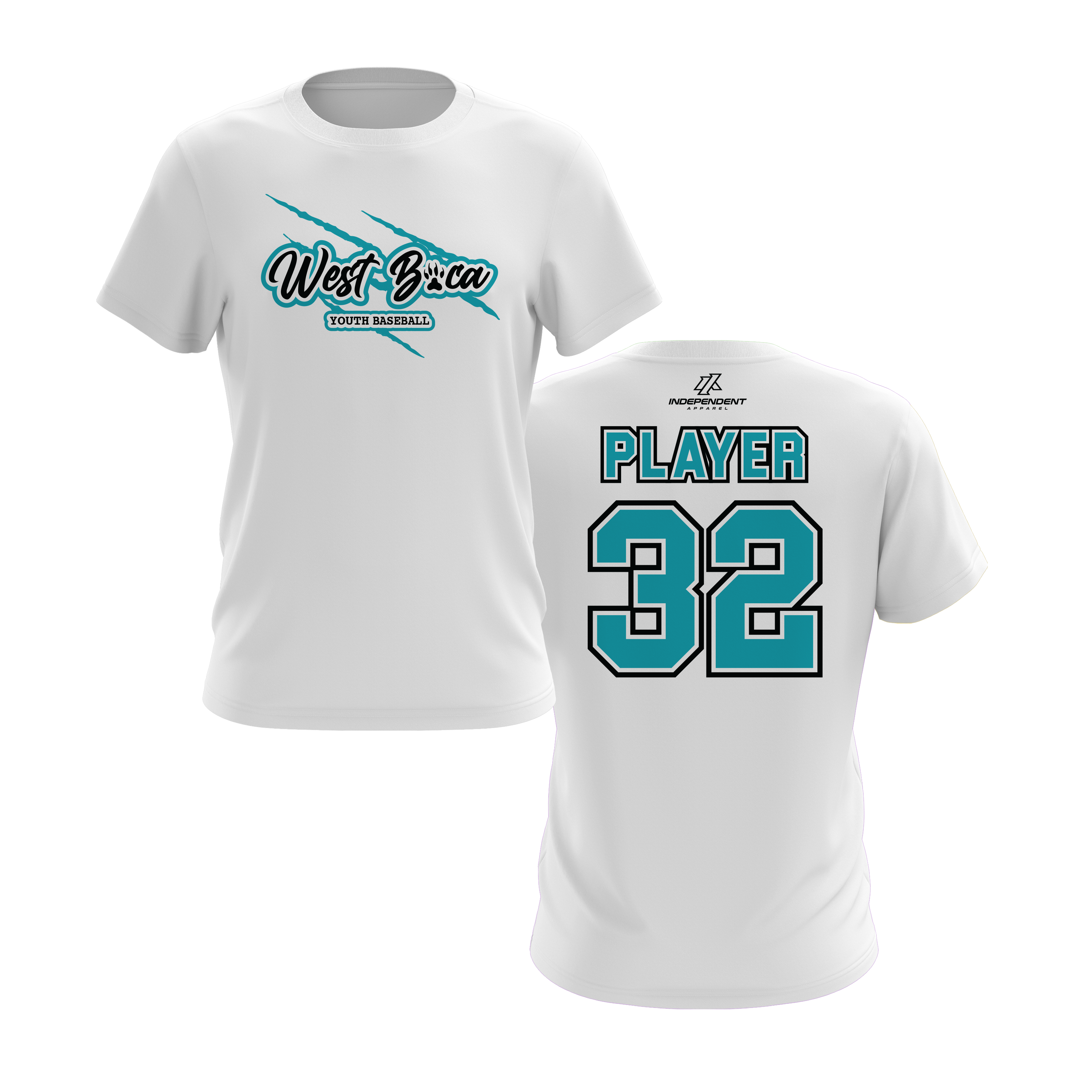 WBYB Teal/Black Team Short Sleeve Shirt - Claw Logo