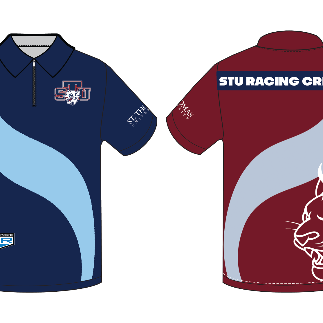 STU RACING CREW Custom full dye 1/4 zip polo