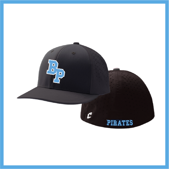 Boca Pirates BP Tournament Logo Black Fitted Hat