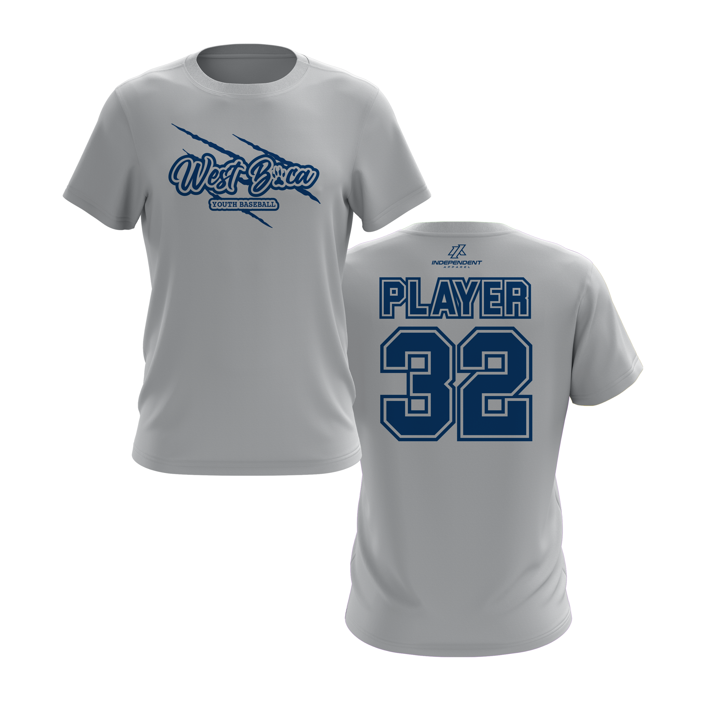 WBYB White/Blue Team Short Sleeve Shirt - Claw Logo