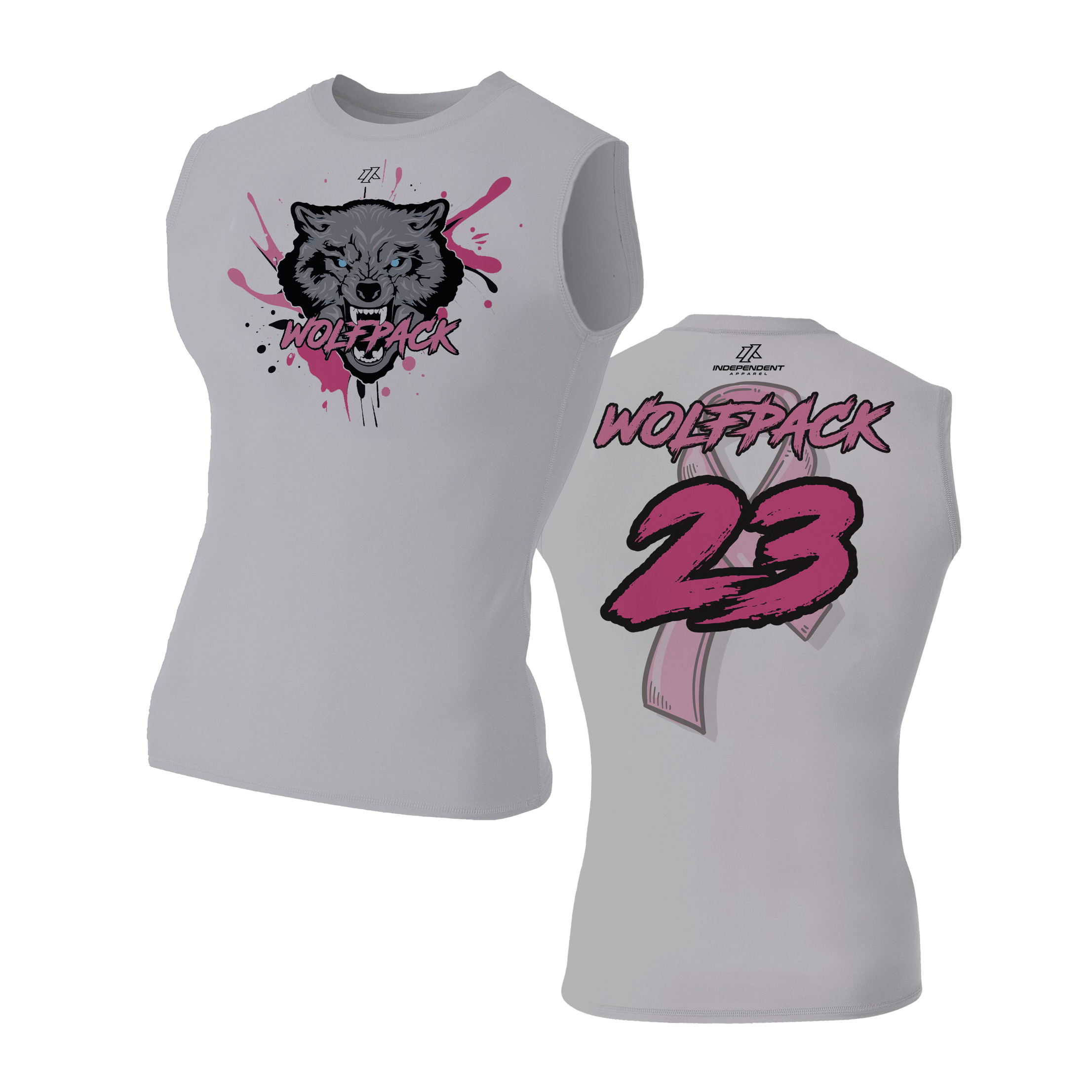 Wolfpack BCA Splatter Logo Sleeveless Compression Shirt