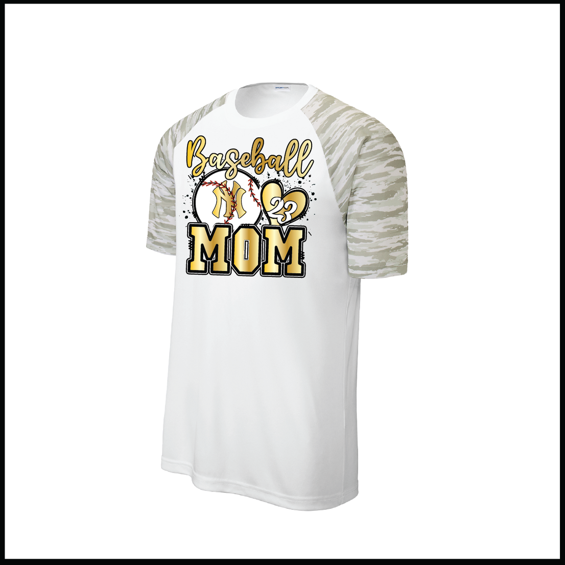 CCLL Yankees Mom Logo White Camo Short Sleeve Shirt